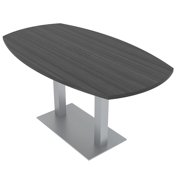 33.5 in W, 69.5 in L, 29 in H, Engineered Wood Top, Grey